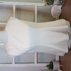 Ann Taylor Back Zip Ivory Sleeveless Blouse